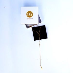 GORJANA 18k Gold Cross Over Lariat Necklace